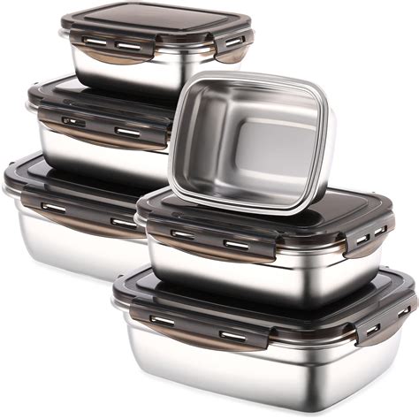 6 pack stainless steel food containers